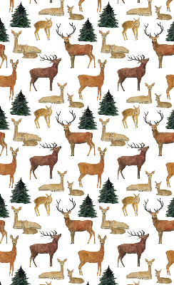 Fenster Rollo mit dezentem Hirsche- und Rehe‑Motiv
