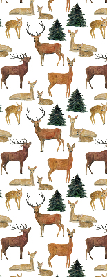 Fenster Rollo mit dezentem Hirsche- und Rehe‑Motiv