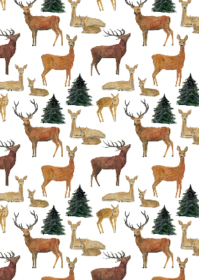 Fenster Rollo mit dezentem Hirsche- und Rehe‑Motiv