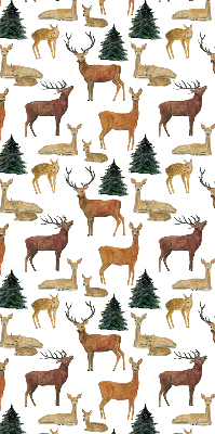 Fenster Rollo mit dezentem Hirsche- und Rehe‑Motiv