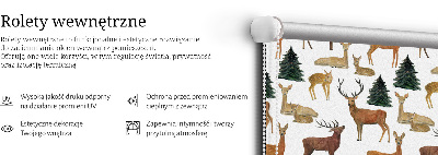 Fenster Rollo mit dezentem Hirsche- und Rehe‑Motiv