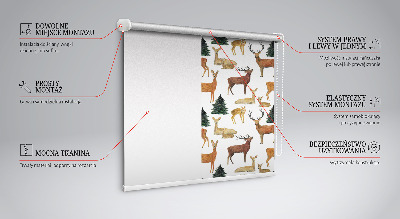 Fenster Rollo mit dezentem Hirsche- und Rehe‑Motiv