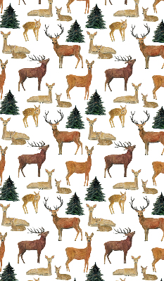 Fenster Rollo mit dezentem Hirsche- und Rehe‑Motiv