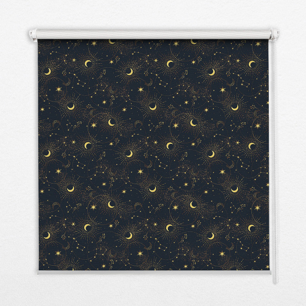 Fenster Rollo mit Motiv aus Mond und Sternen