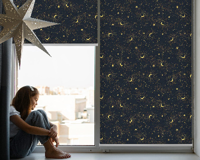 Fenster Rollo mit Motiv aus Mond und Sternen