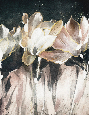 Verdunkelungsrollo mit gemaltem Blumenmuster