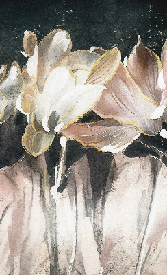 Verdunkelungsrollo mit gemaltem Blumenmuster