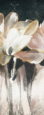 Verdunkelungsrollo mit gemaltem Blumenmuster