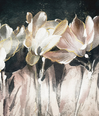Verdunkelungsrollo mit gemaltem Blumenmuster