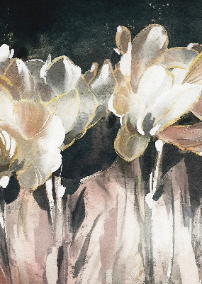 Verdunkelungsrollo mit gemaltem Blumenmuster