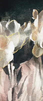Verdunkelungsrollo mit gemaltem Blumenmuster