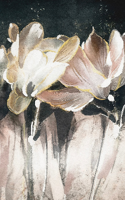 Verdunkelungsrollo mit gemaltem Blumenmuster