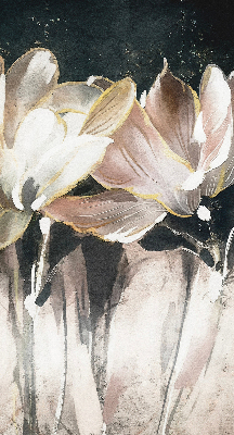 Verdunkelungsrollo mit gemaltem Blumenmuster