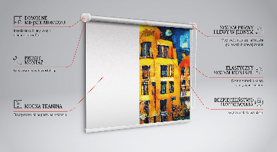 Fenster Rollo mit dem Motiv einer gemalten Stadt