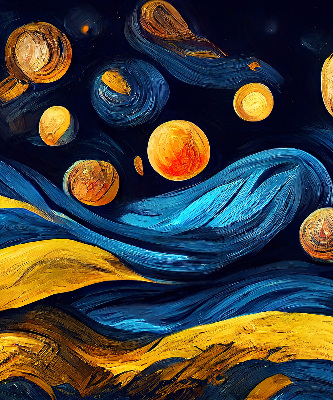 Rollo lichtundurchlässig mit Planetenmuster