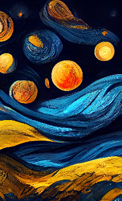 Rollo lichtundurchlässig mit Planetenmuster