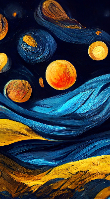 Rollo lichtundurchlässig mit Planetenmuster