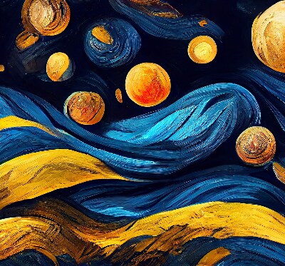 Rollo lichtundurchlässig mit Planetenmuster