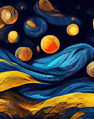 Rollo lichtundurchlässig mit Planetenmuster