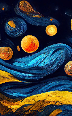 Rollo lichtundurchlässig mit Planetenmuster
