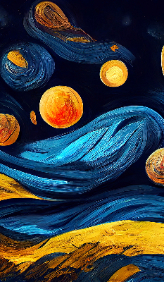 Rollo lichtundurchlässig mit Planetenmuster