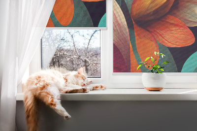 Fenster Rollo mit abstraktem Blumenmuster