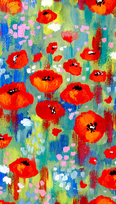 Rollo lichtundurchlässig mit Motiv einer Mohnblumenwiese