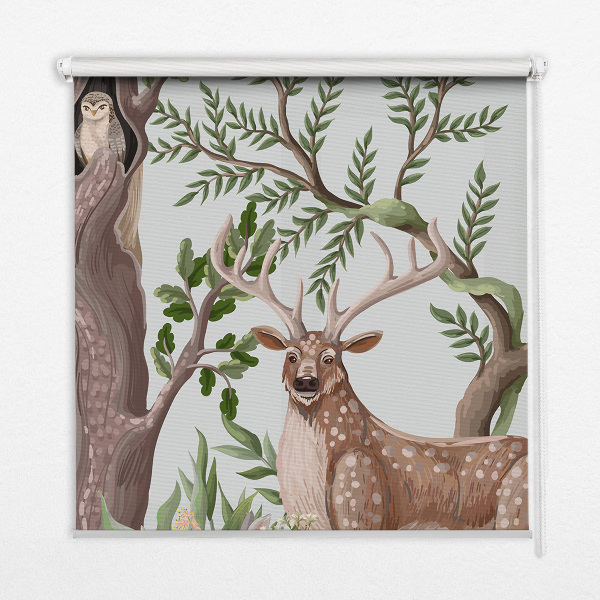 Fenster Rollo mit Motiv Waldtiere