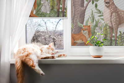 Fenster Rollo mit Motiv Waldtiere