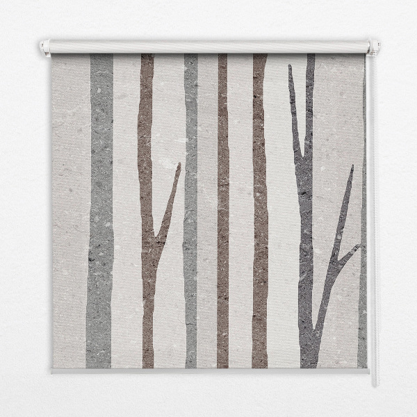 Fenster Rollo mit Baumstamm‑Motiv