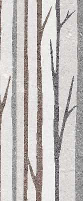 Fenster Rollo mit Baumstamm‑Motiv