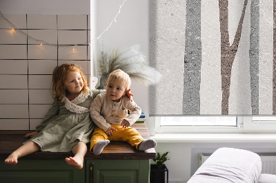 Fenster Rollo mit Baumstamm‑Motiv