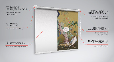 Rollo lichtundurchlässig mit Pfauenmotiv auf einem Baum