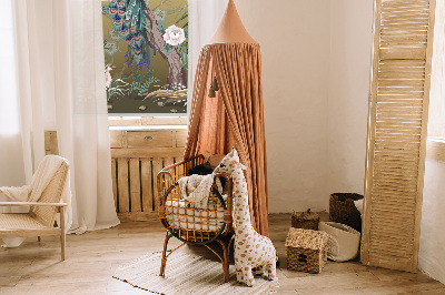 Rollo lichtundurchlässig mit Pfauenmotiv auf einem Baum
