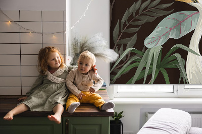 Fenster Rollo mit Motiv „Vögel im Laub“
