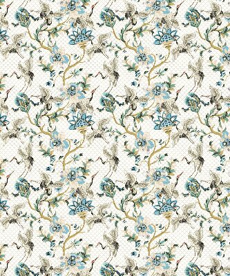 Verdunkelungsrollo mit Blumen- und Vogelmotiv