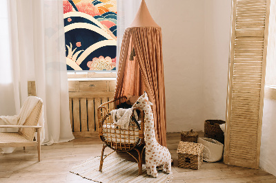Rollo lichtundurchlässig mit einem Blumenwellen‑Motiv