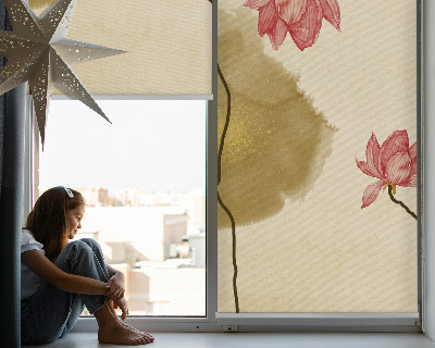 Fenster Rollo mit Blumenmuster