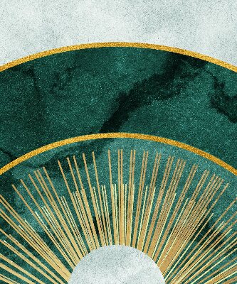 Verdunkelungsrollo mit Halbkreismotiv innerhalb eines größeren Halbkreises