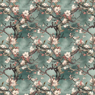 Verdunkelungsrollo mit Motiv „Blumen am Baum“
