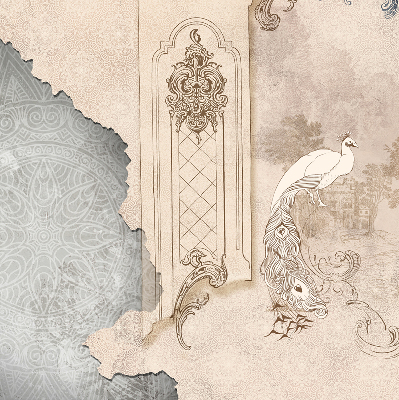 Fenster Rollo mit Vintage-Vogelmotiv