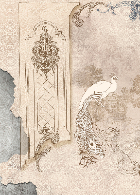 Fenster Rollo mit Vintage-Vogelmotiv