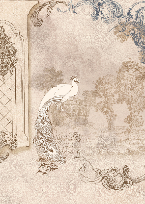 Fenster Rollo mit Vintage-Vogelmotiv