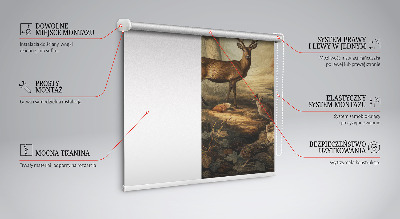 Fenster Rollo mit Waldtieren als Motiv