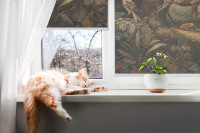 Fenster Rollo mit Waldtieren als Motiv
