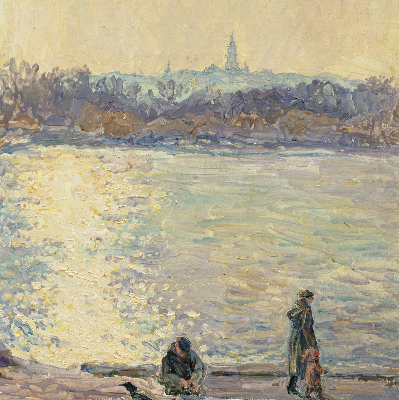 Fenster Rollo mit Motiv ‚Menschen auf dem Wasser‘