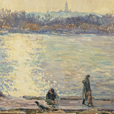 Fenster Rollo mit Motiv ‚Menschen auf dem Wasser‘