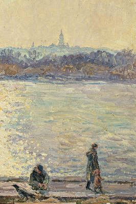 Fenster Rollo mit Motiv ‚Menschen auf dem Wasser‘