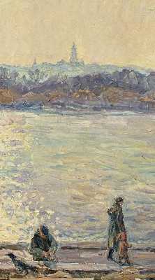 Fenster Rollo mit Motiv ‚Menschen auf dem Wasser‘