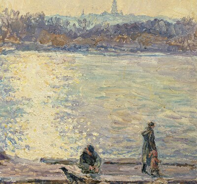 Fenster Rollo mit Motiv ‚Menschen auf dem Wasser‘